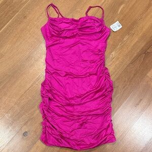 Fuchsia Ruched Spaghetti Strap Dress-the perfect Prom or Homecoming dress  😍💗